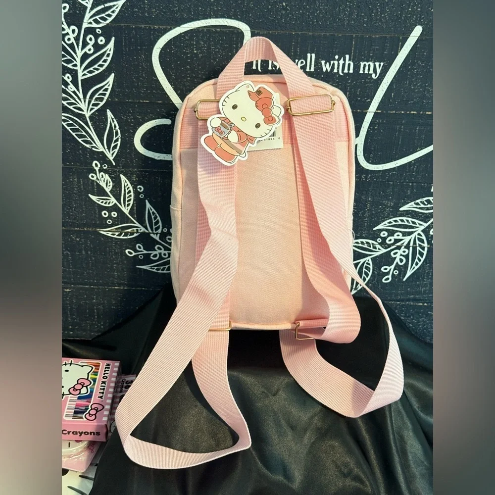 Hello Kitty Pink Backpack with Stationery Set